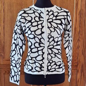 Talbots NWOT Black and White Zipper Sweater